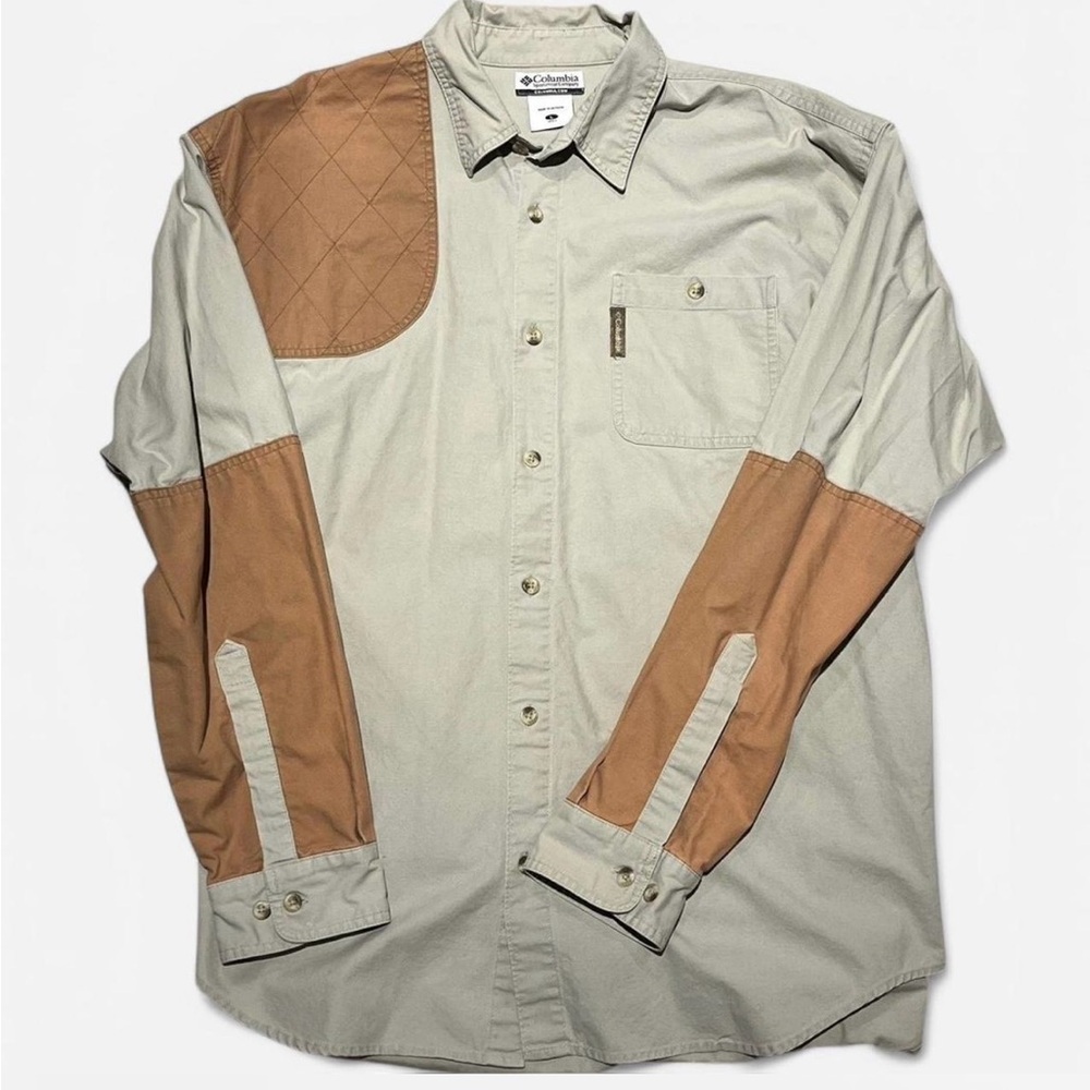 Columbia Sportswear Men’s Shooting Shirt - Tan & Brown - Size Large